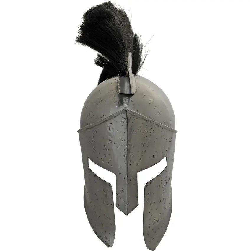 India Made Roman Helmet - Carbon Steel Construction With Adjustable Leather Liner And Black Plume by India Made