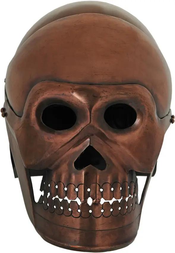 India Made Monkey Skull Helmet 910995 - Copper Plated 18 Gauge Steel Construction With Flip Opening by India Made