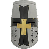 India Made Medieval Crusader Helmet - 18 Gauge Cold Rolled Steel With Adjustable Leather Liner by India Made