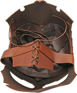 India Made Leather Viking Spine Helmet - Top Grain Leather Construction Ensures Durable Wear by India Made