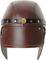 India Made Leather Roman Helmet - Top Grain Leather Construction With Adjustable Interior by India Made