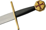 India Made Templar Sword 911003 - Satin Finish Carbon Steel Blade With Black Synthetic Handle by India Made