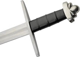 India Made Lobed Viking Sword 911005 - Satin Finish Carbon Steel Blade Black Handle by India Made