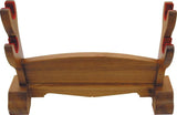 CAS Hanwei Daisho Sword Display Stand For Two Swords For Collectors Oak Tabletop With Red Velvet Cushions by CAS Hanwei