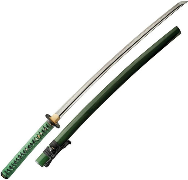 Cas Hanwei Oda Nobunaga Katana For Collectors Collectible 39.63in Overall 27in 65Mn Blade Green Wrapped Rayskin Handle by CAS Hanwei