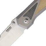 Pena Knives Mula Framelock SF - Satin M390 Blade, Gray Titanium Handle With White And Black Micarta Inlays by Pena Knives
