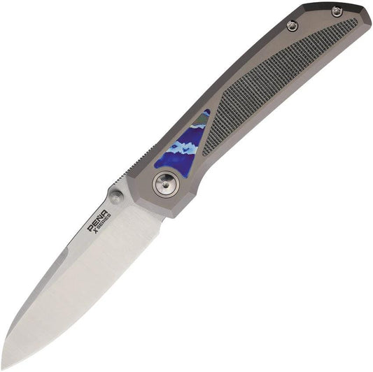 Pena Knives Mula Framelock SF Blk/Mok MULA SF BLK M IC DARK TI by Pena Knives