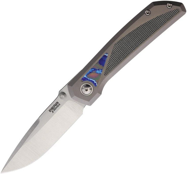 Pena Knives Mula Framelock DP Mic/Mok MULA DP BLK MIC DARK TI by Pena Knives
