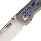 Pena Knives Mula Framelock DP Mic Mok Gray Titanium Handle With Micarta And Mokuti Inlays And Bohler M390 Blade by Pena Knives