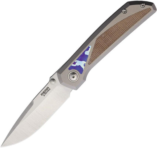 Pena Knives Mula Framelock DP Mic/Mok MULA DP BRN MIC MOKUTI by Pena Knives