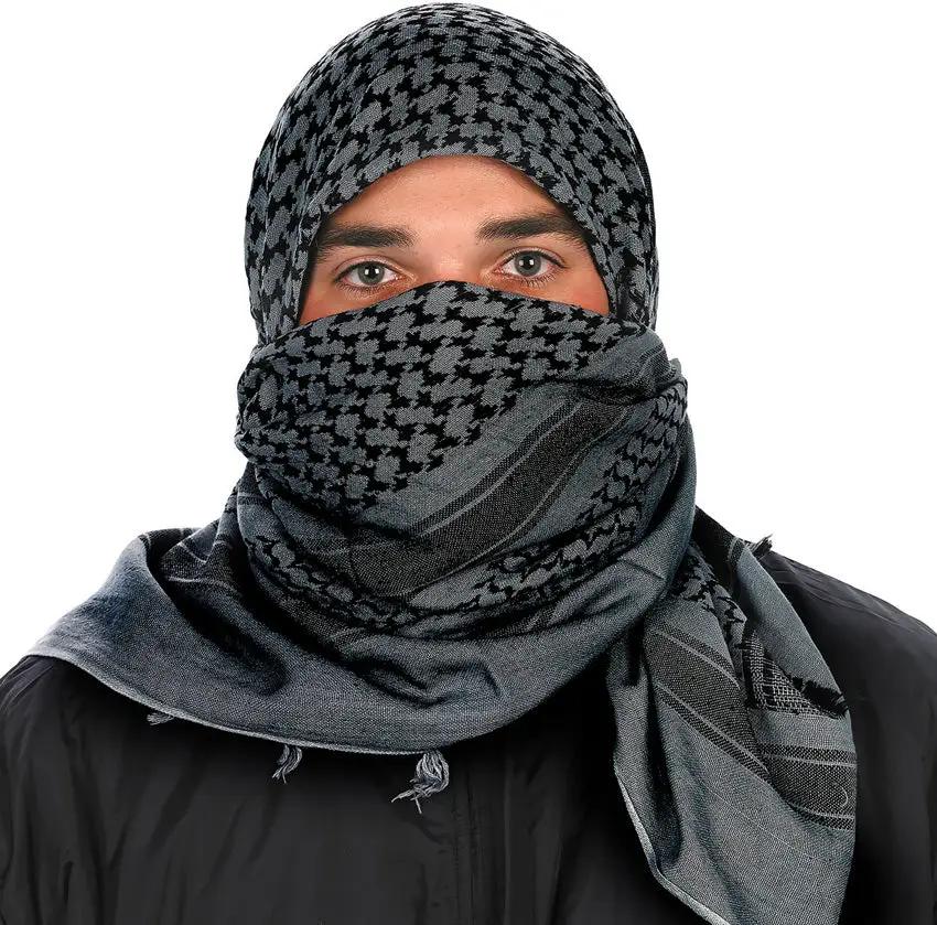 Camcon Shemagh Charcoal Black Tactical Scarf For Sun Wind Sand Protection For Military And Outdoor Pros by Camcon