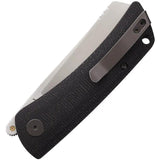 Petrified Fish Flavorist Linerlock Knife Black Canvas Micarta Handle K110 Cleaver Blade EDC - Rugged Everyday Carry Knife by Petrified Fish