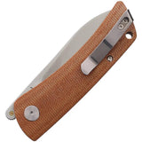 Petrified Fish Flavorist Linerlock Knife - Satin Bohler K110 Spear Point Blade, Brown Canvas Micarta Handle, EDC Ready by Petrified Fish