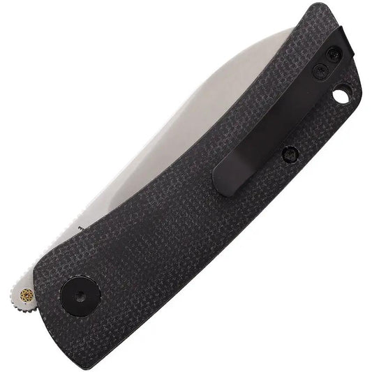 Petrified Fish Flavorist Linerlock Knife - Satin Blade And Black Canvas Micarta Handle For EDC Everyday Carry by Petrified Fish