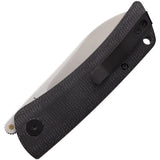 Petrified Fish Flavorist Linerlock Knife - Satin Blade And Black Canvas Micarta Handle For EDC Everyday Carry by Petrified Fish