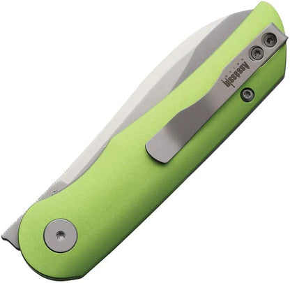 Petrified Fish El Camino Linerlock Knife - Green Aluminum Handle 3.13 Inch Satin N690 Blade For EDC Outdoor Tasks by Petrified Fish