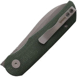 Petrified Fish El Camino Linerlock Knife Green Micarta Handle Bohler N690 Blade For Everyday Carry by Petrified Fish