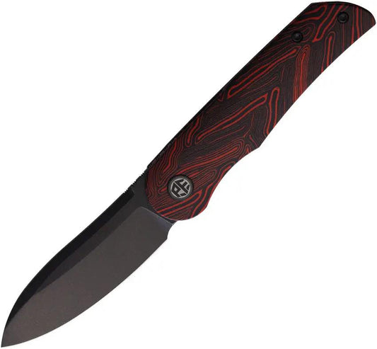 Petrified Fish El Camino Linerlock Red Knife N690 Blade Extended Tang G10 EDC Everyday Carry by Petrified Fish