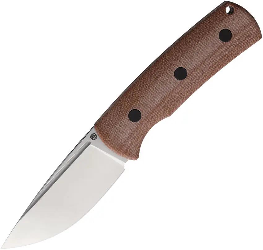 Petrified Fish Beluga Rugged Fixed Blade Knife K110 Full Tang Brown Micarta With Kydex Sheath For Outdoor Enthusiasts by Petrified Fish