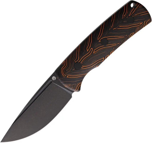 Petrified Fish Beluga Fixed Blade Knife Orange G10 Handle Full Tang For Outdoor Enthusiasts Kydex Sheath by Petrified Fish