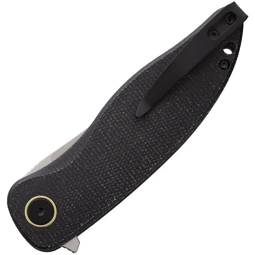 Petrified Fish Simum Linerlock - 3.5in Bohler K110 Blade, Black Micarta Handle, Extended Tang EDC Knife by Petrified Fish