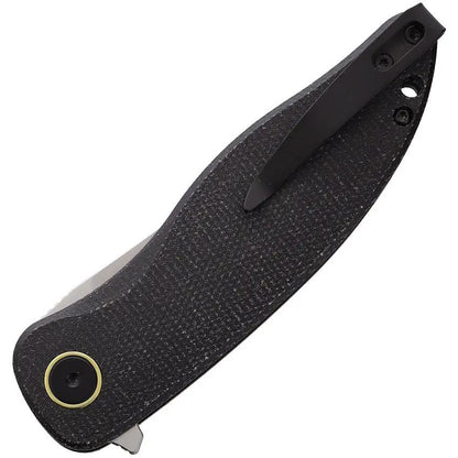 Petrified Fish Simum Linerlock - 3.5in Bohler K110 Blade, Black Micarta Handle, Extended Tang EDC Knife by Petrified Fish