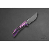 Poikilo Blade Anolis Framelock Purple ANOLIS-S2-PRP - Purple Crystal Titanium Onlay by Poikilo Blade