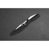 Poikilo Blade Komodo Framelock KOMODO-S - Black Stonewash And Satin Bohler M398 Blade With Titanium Handle by Poikilo Blade