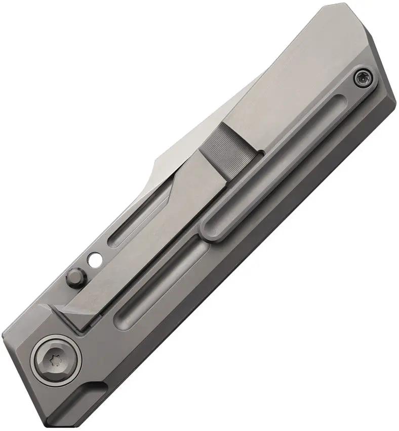 Poikilo Blade Marlin Framelock Ti PSW - Bohler M398 Harpoon Blade, Gray Titanium Handle, Pearlescent Stonewash Finish by Poikilo Blade