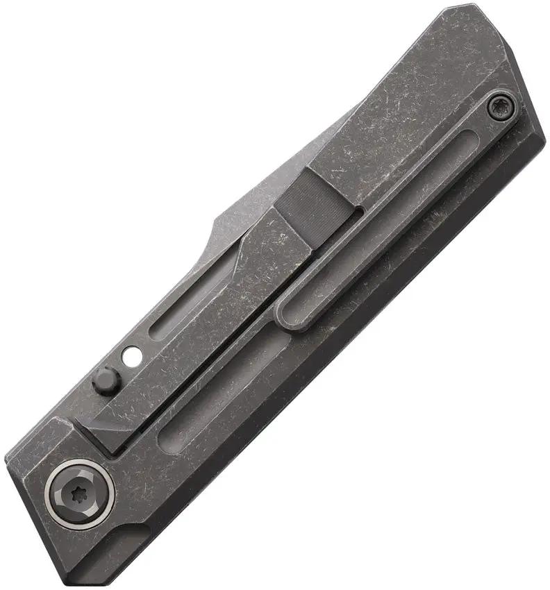Poikilo Blade Marlin Framelock Ti DSW - Bohler M398 Harpoon Style Blade Black Stonewash Titanium Handle by Poikilo Blade