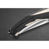 Poikilo Blade Orca Linerlock Orca S 5 Inch Closed 3.5 Inch Satin Bohler M398 Drop Point Blade - Titanium Handle by Poikilo Blade