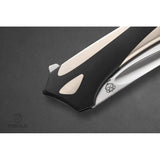 Poikilo Blade Orca Linerlock Orca S 5 Inch Closed 3.5 Inch Satin Bohler M398 Drop Point Blade - Titanium Handle by Poikilo Blade