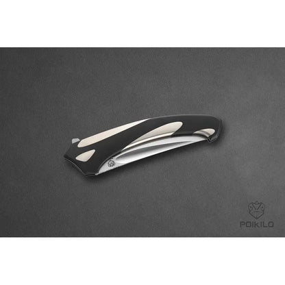 Poikilo Blade Orca Linerlock Orca S 5 Inch Closed 3.5 Inch Satin Bohler M398 Drop Point Blade - Titanium Handle by Poikilo Blade