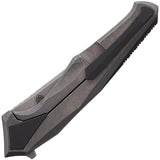 Poikilo Blade Rhino Framelock - Stonewash Bohler M398 Stainless Tanto Blade, Black Titanium Handle by Poikilo Blade