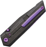Poikilo Blade Salvator Framelock Ti DSW SALVATOR S2 Knife - Bohler M398 Tanto Blade with Purple Accents by Poikilo Blade