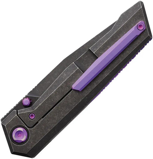 Poikilo Blade Salvator Framelock Ti DSW SALVATOR S2 Knife - Bohler M398 Tanto Blade with Purple Accents by Poikilo Blade