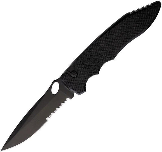 Piranha Knives Auto Predator Button Lock Blk P-10BKTS by Piranha Knives