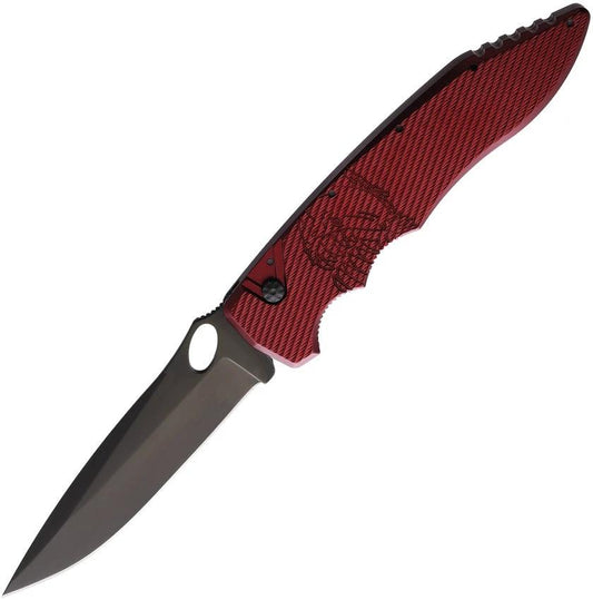 Piranha Knives Auto Predator Button Lock Red P-10RT by Piranha Knives