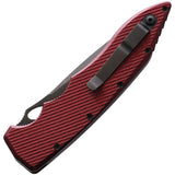 Piranha Knives Auto Predator Button Lock - Automatic Opening, CPM S30V Blade, Red Aluminum Handle by Piranha Knives