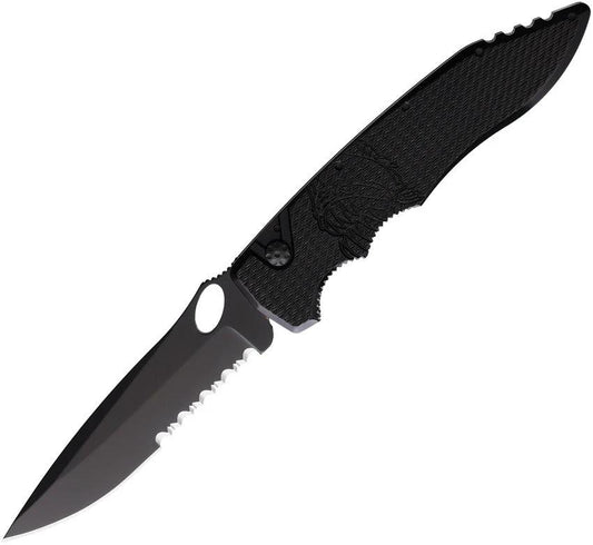 Piranha Knives Auto Mini Predator Button Lock P-11BKTS by Piranha Knives