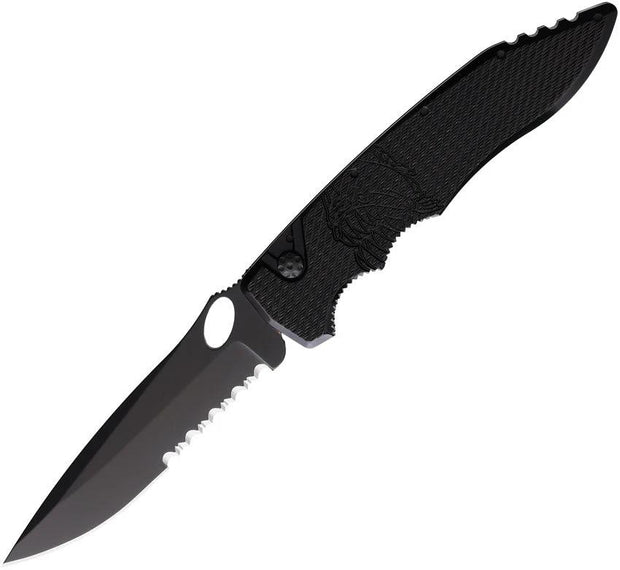 Piranha Knives Auto Mini Predator Button Lock P-11BKTS by Piranha Knives
