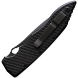 Piranha Knives Auto Mini Predator Button Lock - Automatic Opening, 3.5 Inch CPM S30V Serrated Blade by Piranha Knives