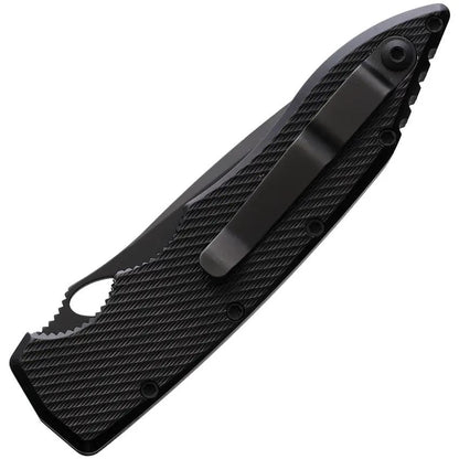Piranha Knives Auto Mini Predator Button Lock - Automatic Opening, 3.5 Inch CPM S30V Serrated Blade by Piranha Knives