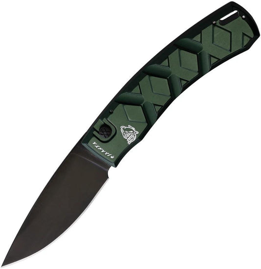 Piranha Knives Auto X Button Lock Green P-14GT by Piranha Knives