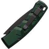Piranha Knives Auto X Button Lock Green Pocket Knife - Automatic Opening, 154CM Steel Blade, Lanyard Hole by Piranha Knives