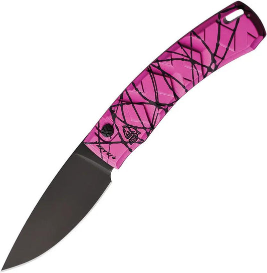 Piranha Knives Auto X Button Lock Pink P-14PKT by Piranha Knives
