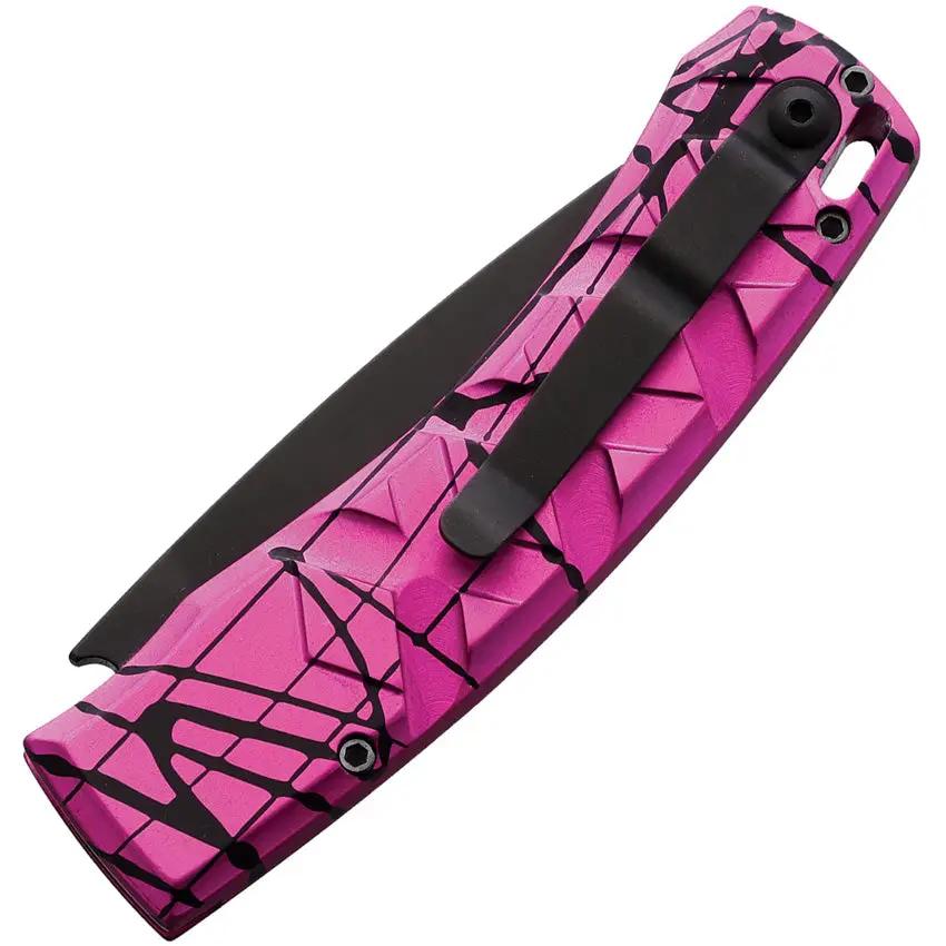 Piranha Knives Auto X Button Lock Pink P-14PKT by Piranha Knives