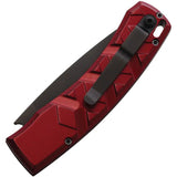 Piranha Knives Auto X Button Lock Red P-14RT - Automatic Opening EDC Knife With 154CM Blade by Piranha Knives