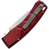 Piranha Knives Auto X Button Lock Red P-14R - Automatic Opening EDC Knife With 154CM Blade by Piranha Knives
