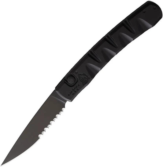Piranha Knives Auto Virus Button Lock Blk P-15BKTS by Piranha Knives